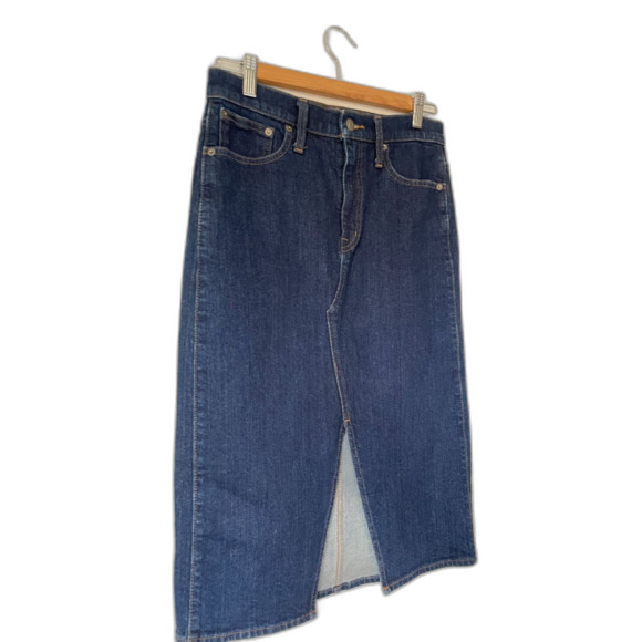 J Crew Dark Rinse Denim Pencil Midi Skirt SOLD OUT Size 27 Small NWOT $128 - Picture 7 of 10